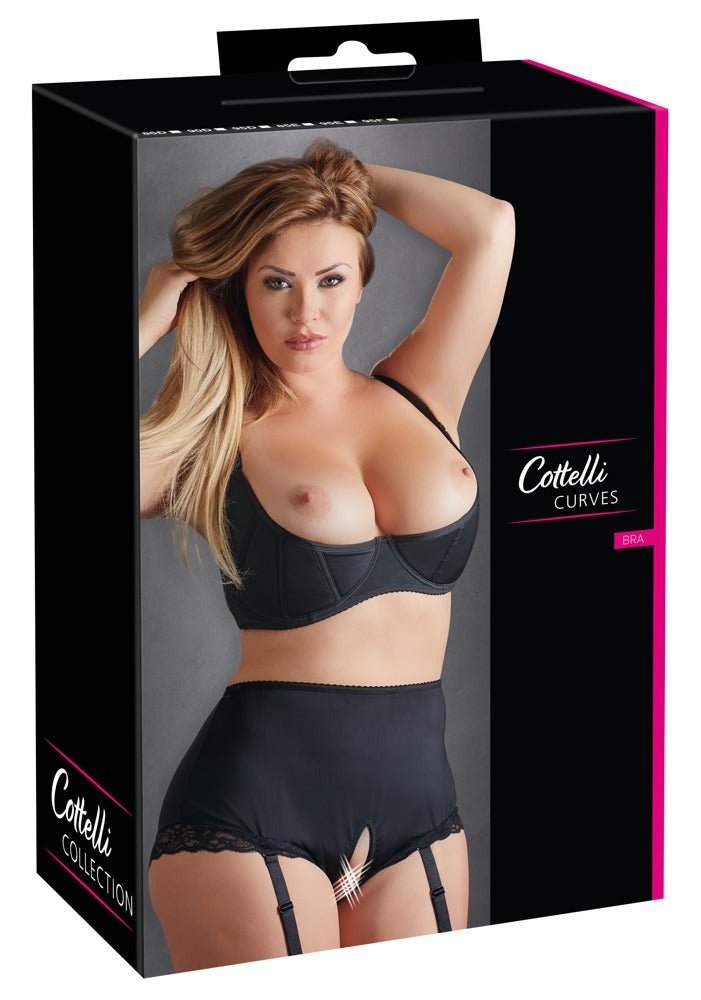 Cottelli CURVES BH met push-up en gewatteerde cups - Zwart