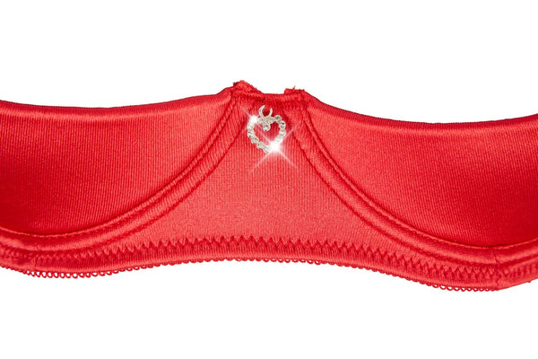 Cottelli LINGERIE Jarretel set met plank beugelbeha en string - Rood - Cottelli LINGERIE - SKU: 22209623231