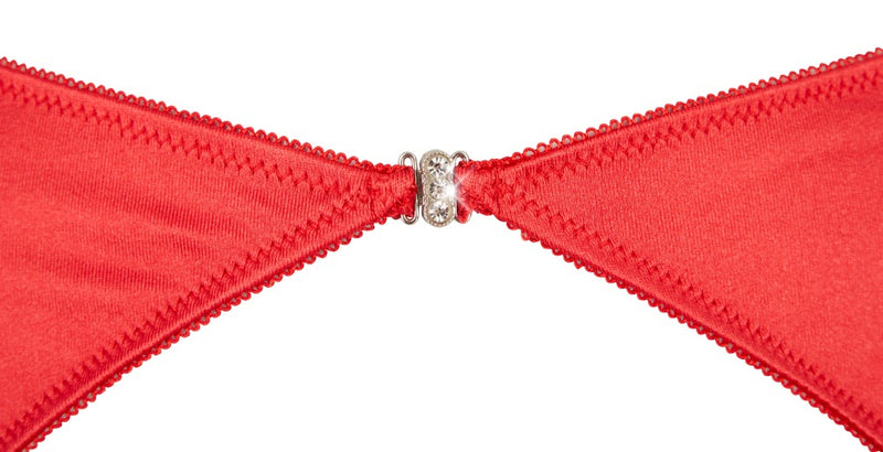 Cottelli LINGERIE Jarretel set met plank beugelbeha en string - Rood