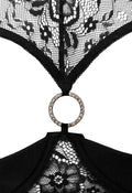 Cottelli LINGERIE Shelf bra met glinsterende ring - Zwart