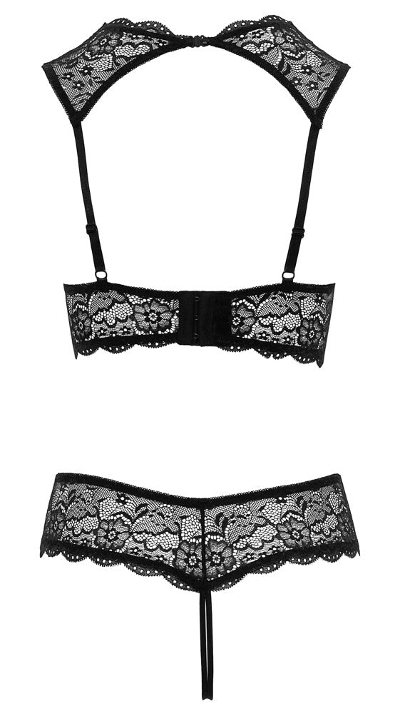 Cottelli LINGERIE Shelf bra met glinsterende ring - Zwart