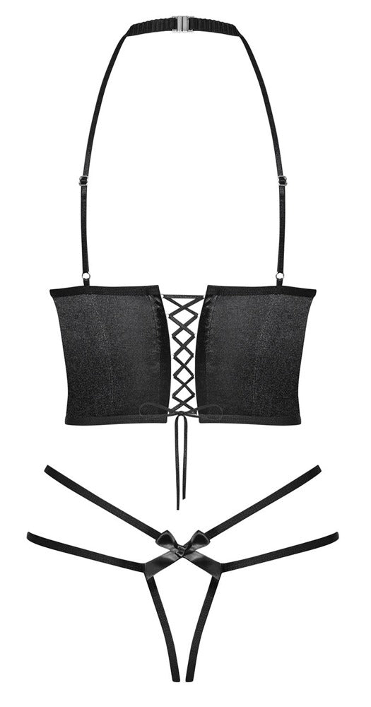 Obsessive beugelbra met strikjes - Zwart - Obsessive - SKU: 22212501131