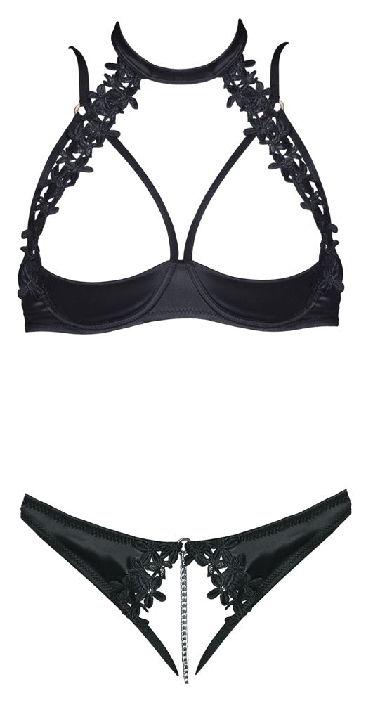 Cottelli LINGERIE Plank Bra set - Zwart - Cottelli LINGERIE - SKU: 22212761231