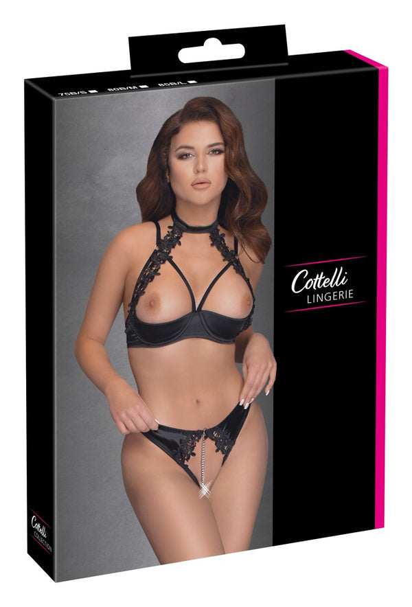 Cottelli LINGERIE Plank Bra set - Zwart - Cottelli LINGERIE - SKU: 22212761231