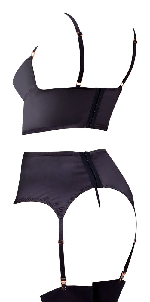 Abierta Fina kruisloze set met planchet - Zwart - Abierta Fina - SKU: 22212841251