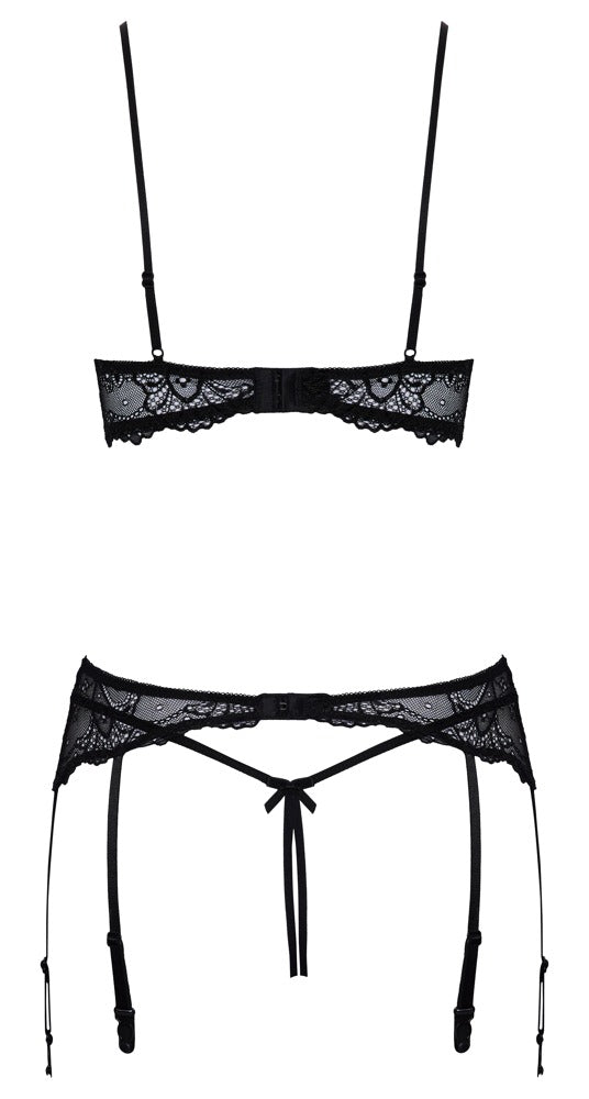 Cottelli LINGERIE glinsterende set - Zwart - Cottelli LINGERIE - SKU: 22213491231