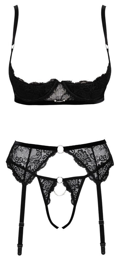 Cottelli Lingerie Set - Zwart - Cottelli LINGERIE - SKU: 22213731231