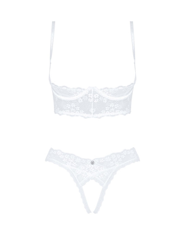 Obsessive Heavenlly 2-delige bekerloze set - Wit - Obsessive - SKU: 22214382141