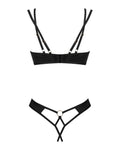 Obsessive BH-set Nesari met open kruis string - Zwart