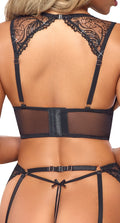 Abierta Fina Jarretel set - Zwart