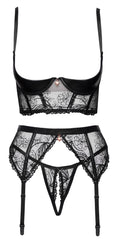Cottelli Lingerie Jarretel set - Zwart
