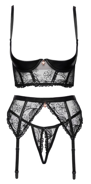 Cottelli Lingerie Jarretel set - Zwart
