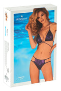 Obsessive bikini met halternek en jarretels - Paars