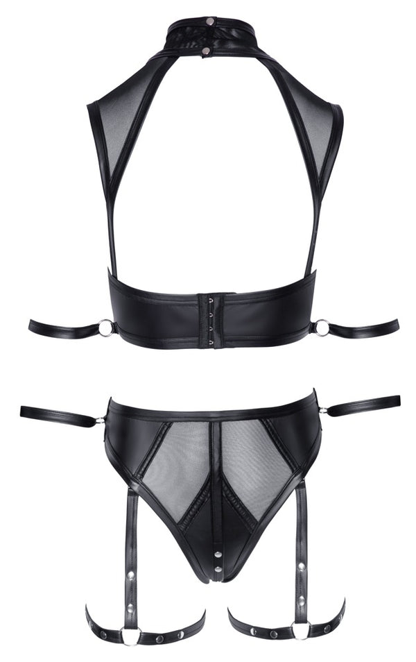 Cottelli BONDAGE mat topje met powernet - Zwart - Cottelli BONDAGE - SKU: 22512131051
