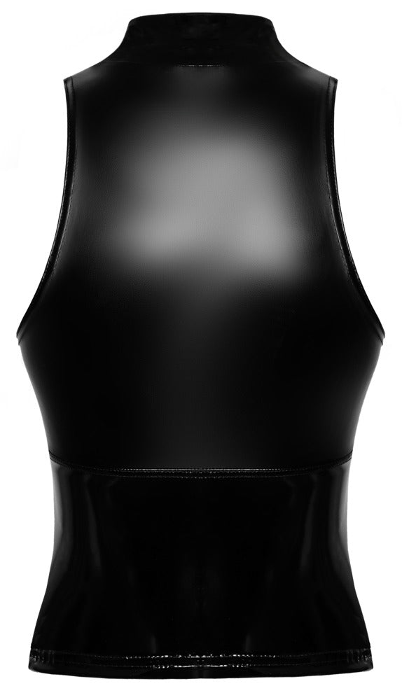 Fetishtop strak met rits - Zwart - Noir - SKU: 22513371021