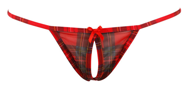 Cottelli LINGERIE geruite set met kruis - Rood - Cottelli LINGERIE - SKU: 22600343021