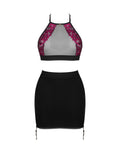 Obsessive Rosenty set Top en rok - Zwart