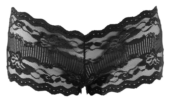 Cottelli LINGERIE slipje met bloemenkant - Zwart - Cottelli LINGERIE - SKU: 23102871021