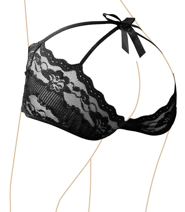Cottelli LINGERIE slipje met bloemenkant - Zwart - Cottelli LINGERIE - SKU: 23102871021