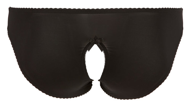 Cottelli CURVES Slip met open kruis en kant - Zwart