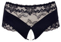 Cottelli CURVES Slip met parelrij en open kruis - Zwart