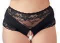 Cottelli CURVES Slip met parelrij en open kruis - Zwart