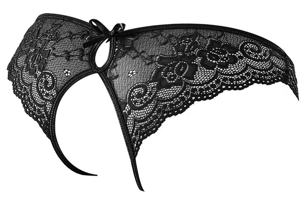 Cottelli LINGERIE slip met bloemmotief - Zwart - Cottelli LINGERIE - SKU: 23108131021
