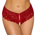 Cottelli LINGERIE Slip kruisloos met bloemenkant - Rood
