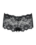 Obsessive Shorties met kanten bloemmotief en strik - Zwart