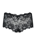 Obsessive Shorties met kanten bloemmotief en strik - Zwart