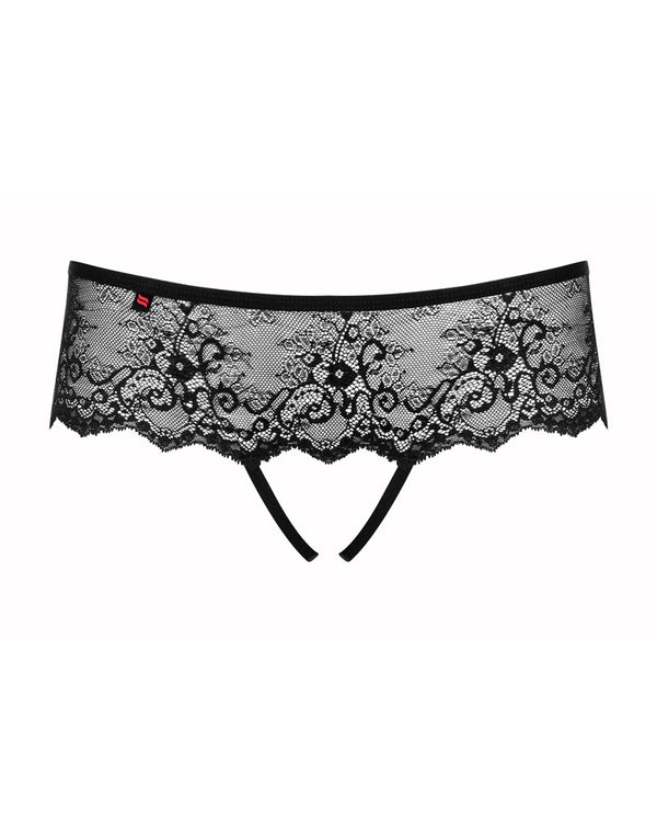 Obsessive kruisloze slip met pikante verrassing - Zwart - Obsessive - SKU: 23112241951