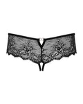 Obsessive slip met open kruisje - Zwart