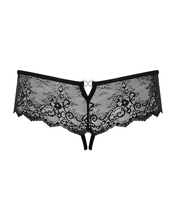 Obsessive kruisloze slip met pikante verrassing - Zwart - Obsessive - SKU: 23112241951