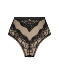 Obsessive Slipje hoge taille met kant - Zwart