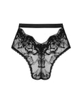 Obsessive Slipje hoge taille met kant - Zwart
