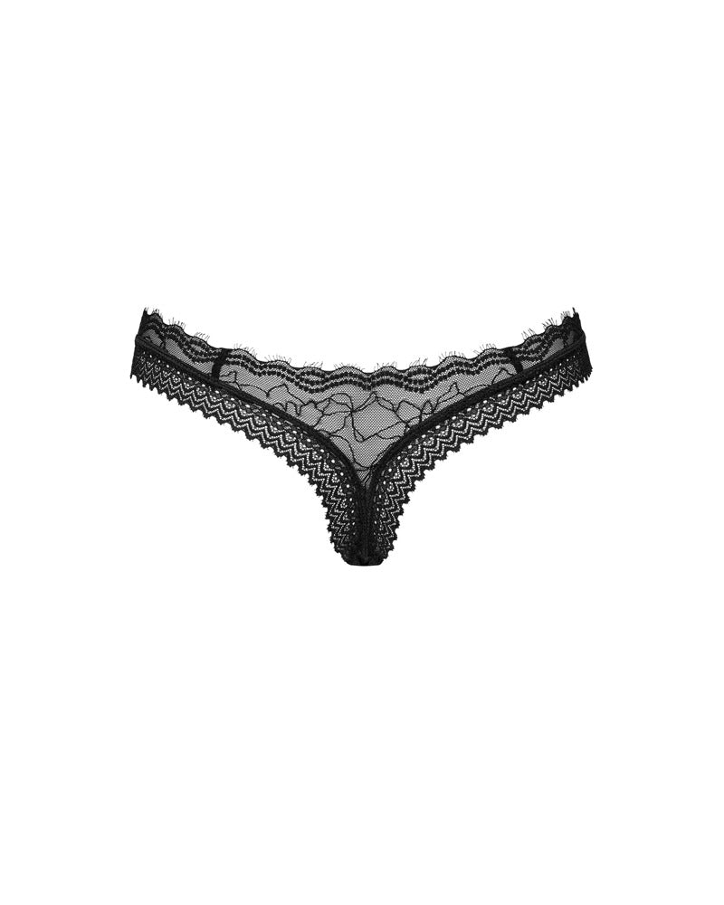 Obsessive string Medilla met wimperkant - Zwart