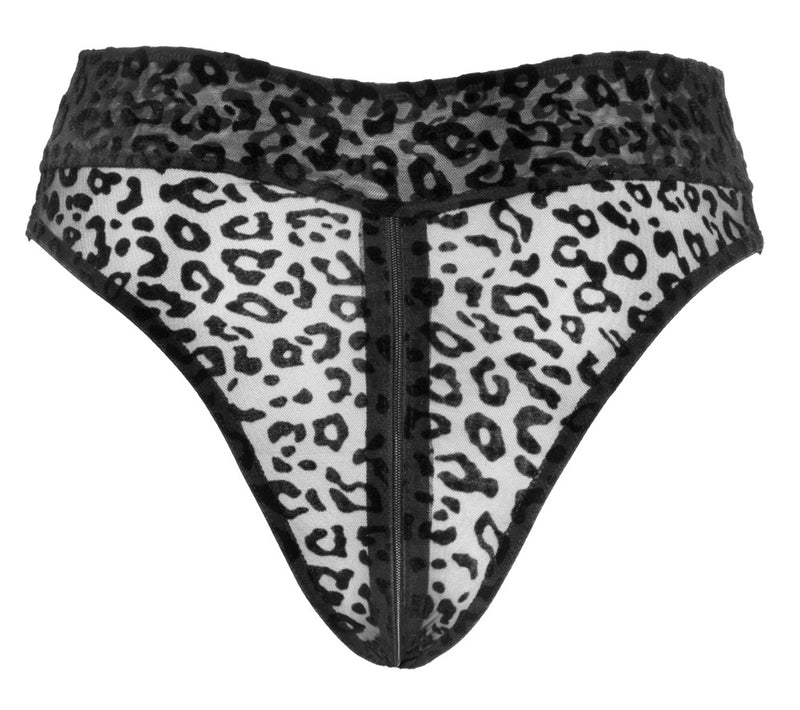 Noir slip met luipaardprint - Zwart