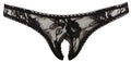 Cottelli LINGERIE String met open kruis - Zwart