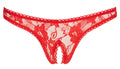 Cottelli LINGERIE String open kruis met bloemenkant - Rood