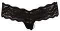 Cottelli LINGERIE String met parels en brede tailleband - Zwart