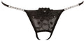 Cottelli LINGERIE String kruisloos met borduurwerk en stras - Zwart