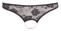 Cottelli LINGERIE String met parelkettingen - Zwart