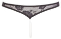 Cottelli LINGERIE String met parelkettingen - Zwart