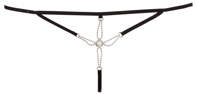 Cottelli LINGERIE String met pareldecoratie - Zwart
