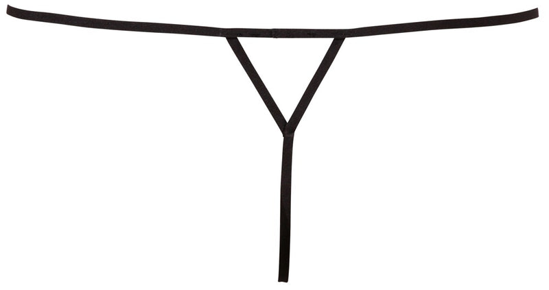 Cottelli LINGERIE String met pareldecoratie - Zwart