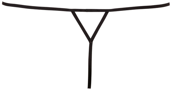 Cottelli LINGERIE string met pareldecoratie - Zwart - Cottelli LINGERIE - SKU: 23210761111