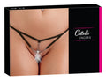 Cottelli LINGERIE String met pareldecoratie - Zwart