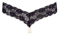 Cottelli LINGERIE String met stimulerende parels - Zwart