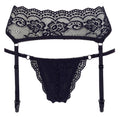 Cottelli LINGERIE Jarretel set met rekbare string - Zwart
