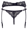 Cottelli LINGERIE Jarretel set met rekbare string - Zwart
